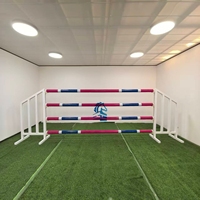 Normes de saut de cheval professionnel en aluminium/PVC/bois réglable Finition antirouille pour la pratique de l'entraînement en arène équestre