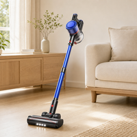 Aspirateur balai sans fil 350W 28000Pa, filtration HEPA multicyclonique, écran LED, nettoyage à sec, batterie lithium-ion, pour sols domestiques