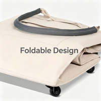 Sac de courses à roulettes personnalisé grande capacité 90L, chariot de courses portable avec roues, sac de rangement pour linge et courses