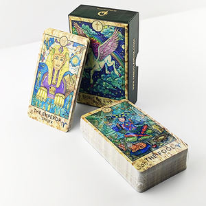 Livre de Guide électronique Oracle anglais personnalisé chaud beau tarot de Style sorcière avec boîte cartes de tarot en papier en gros - Product Image 4