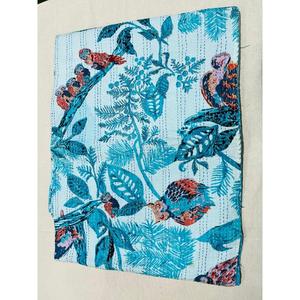 Elegant Cotton Kantha Quilt <b>Displaying</b> Heritage Block Print Design With Soft Breathable Fabric Crafted For Peaceful Rest - Product Image 1