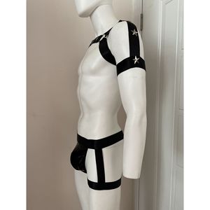 Ropa Interior Sexy para Hombre, Uniforme Negro, Cintura Baja, Spandex/Nailon, Lencería Erótica, Otoño 2022 - Product Image 4