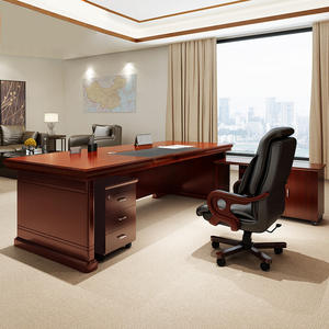 Muebles de oficina comerciales de madera maciza de estilo chino moderno, nueva silla de escritorio Single President Boss, 2 cajones, fácil montaje - Product Image 4