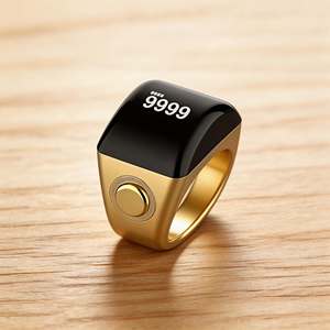 Bague connectée Tasbeeh Zikr pour la prière musulmane, 5 rappels d'heures de prière, autonomie de 15 jours, batterie 40 mAh, étanche IP7, pour hommes et femmes - Product Image 1