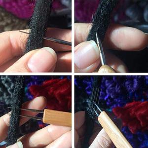 Aiguilles à dreadlocks style 1-3 crochets, aiguilles à <span class=keywords><strong>crochet</strong></span> en bambou naturel, outil de tressage pour cheveux - Product Image 6