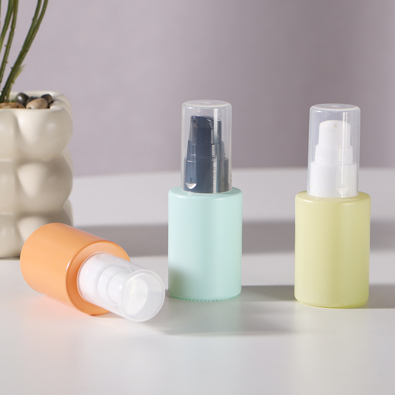glass bottles unique with pump for oil serum