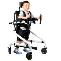 GT01 Déambulateur Ajustable pour Enfants Atteints de Paralysie Cérébrale avec Appui-tête et Siège pour Enfants Handicapés à Besoins Spéciaux de 1 à 1,75 m de Taille