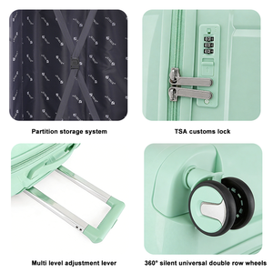 Ensemble <span class=keywords><strong>de</strong></span> bagages en PP 3 ou 4 pièces, légers et durables, valises à roulettes avec 4 roues pivotantes pour les voyages d'affaires - Product Image 2