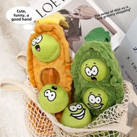 Eco-vriendelijke stijlvolle Pea Dog kauwspeeltje snuffelpluche molaarbal met slow food geluidseffecten verveling verlichting 160g fruit groente