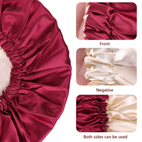 Bonnet de créateur en satin double couche, coloré, réglable, à volants, avec cordon de serrage, personnalisable, réversible et avec bouton
