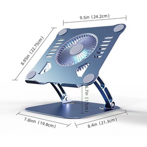 Nouveau support pour ordinateur <span class=keywords><strong>portable</strong></span> réglable avec ventilateur, en alliage d'aluminium, pivotant, <span class=keywords><strong>portable</strong></span>, avec ventilateur - Product Image 6