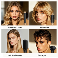 Sèche-cheveux professionnel de salon 1000W 5 en 1 avec écran LED, ions négatifs, lisseur, boucleur, peigne pour la maison et les voyages OEM ODM