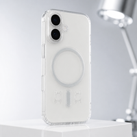 Coques de téléphone magnétiques antichoc populaires en TPU+PC transparent avec cadre, design de luxe peint aux UV pour 17