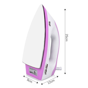 Fer à repasser à sec 1000W, semelle antiadhésive, thermostat réglable, chauffe rapide, corps rose, prise UK, pour vêtements et linge domestique - Product Image 6