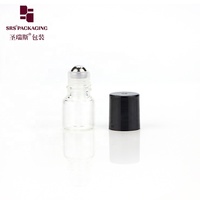 Flacon à bille en verre transparent vide de 1 ml avec bille en acier pour échantillons d'huiles essentielles et de parfums