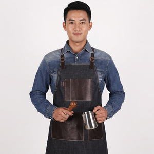 Tablier en jean sans manches personnalisable, durable et confortable avec poches imperméables pour la cuisine, la pâtisserie, la grillade, le barbier – Tabliers en coton - Product Image 4