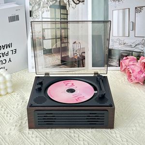 Reproductor de CD Estilo Tocadiscos Retro, Sistema de Audio Estéreo Inalámbrico de Escritorio, Cubierta Transparente Antipolvo, Reproductor de Música Vintage - Product Image 5