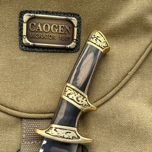 Outdoor Survival Hunting <strong>Knife</strong> Fixed-Blade 7Cr14Mov Steel Handle Crafted Brass Wood Wilderness Hiking Camping OEM Customizable - Product Image 4