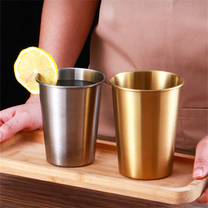 1 pezzo di viaggio campeggio all'aperto in acciaio inox tazza di caffè tè vino 304 acciaio inossidabile Whisky birra tazze oro argento 260-500ml - Product Image 6