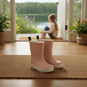 Bottes <span class=keywords><strong>de</strong></span> <span class=keywords><strong>pluie</strong></span> mi-hautes pour enfants Rose Kids, légères, imperméables, en caoutchouc, pour garçons et filles, style mignon, toutes saisons, doublure en fourrure chaude, antidérapantes - Product Image 6