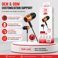 Hi-Fi Tanpa Kehilangan Kualitas Suara, Bass Mendalam, Audio Berat, Tipe-C USB-C Berkabel, In-Ear, Tahan Air IPX5, 1.2m untuk Earphone Seluler, Earbud, Headset Gaming