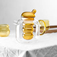 Théière en verre borosilicate coloré écologique et original avec infuseur amovible