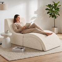 Fauteuil de salon moderne et écologique en éponge, ergonomique, convertible, avec ottoman peu encombrant pour la maison
