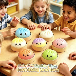 Juguete Antiestrés de Peluche Suave con Forma de Bollo, Juguete Sensorial de Rebote Lento para Aliviar el Estrés y la Ansiedad, para Niños y Adultos - Product Image 1