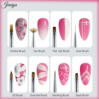 Pinceaux professionnels Kolinsky à double embout pour peinture acrylique, avec logo personnalisé, pour nail art et outil de pointillage, différentes tailles # 6