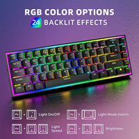 68 Keys Wired Ergonomic Rgb Backlit Gaming Keyboard 65 Percent Hot Swappable Red Switch Mechanical Keyboard for Computer Laptop