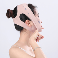 Masque facial rose personnalisable avec logo en V pour éliminer le double menton et remodeler la ligne de la mâchoire, utilisation à domicile, 2-en-1, sûr, en polyester Shangju