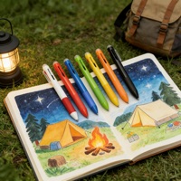 Stylo Yf multicolore effaçable en plastique, pointe de 1,0 mm, pour le bureau et l'école
