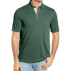 Ropa de calle Premium 100% algodón diseño de bloqueo de Color Camiseta de manga corta con cuello transpirable ropa Casual Polo para hombre - Product Image 2