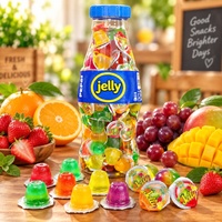 Kleurrijke fruitgelei bekers, zachte mini gelei snoepjes flesjes verpakking voor private label snoepgoed