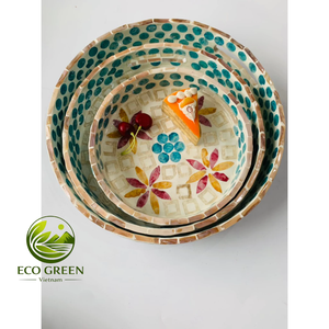 ถาดเปลือกหอยคุณภาพสูง ถาดเปลือกหอยเวียดนาม ของที่ระลึกงานรับปริญญา ผลิตภัณฑ์สั่งทำพิเศษ จานตกแต่ง ขนาด 8 นิ้ว - Product Image 1