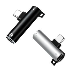 Adaptor Audio USB C 2-in-1 Tipe C 3.5mm Baru, Pembagi Audio Aux Jack untuk Earphone, Output DC untuk Pengisian Daya & Mendengarkan/Panggilan dengan Headphone - Product Image 1
