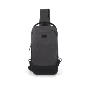 Moda De Mano De un Hombro Gris Oscuro De Gamuza Costura Cremallera Bolsa De Pecho - Product Image 1