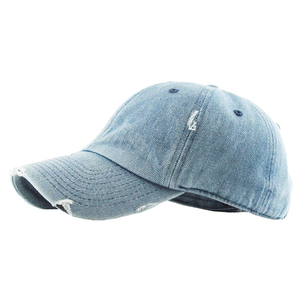 Gorra de Béisbol Premium Desestructurada Personalizada de Mezclilla Estilo Dad Hat Lavada Deportiva Lisa Desgastada - Product Image 3