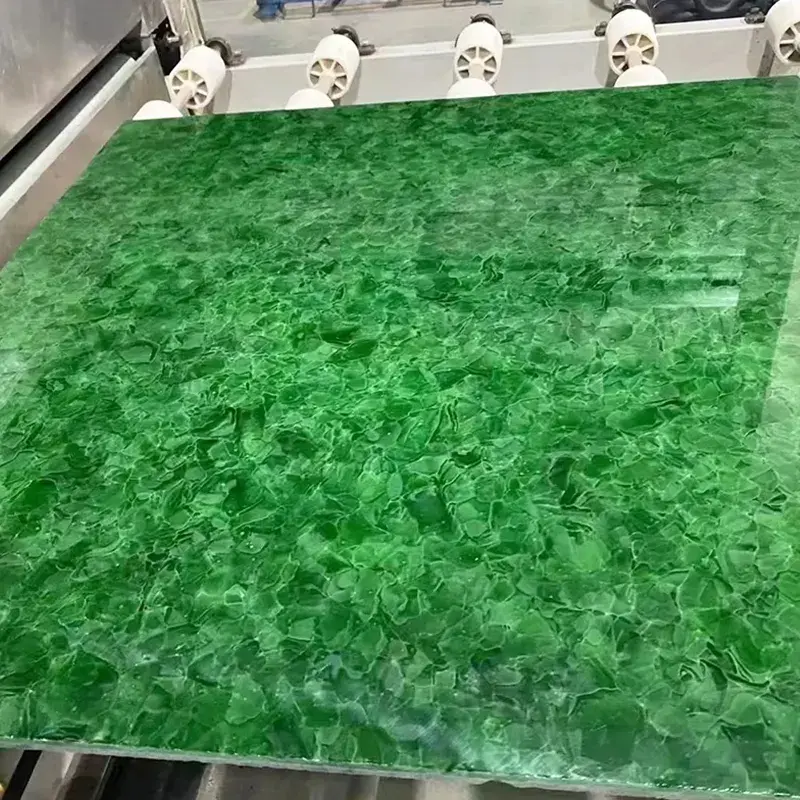 Iceberg Glass2 lastre di pietra di vetro di giada verde e bianca superficie di controsoffitti in vetro riciclato frantumato blu e bianco