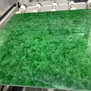 冰山玻璃2绿白玉玻璃石板蓝白粉碎再生玻璃台面表面