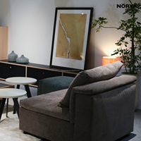 Fauteuil lounge NORYA en tissu texturé moderne, siège profond, fauteuil d'appoint rembourré pour salon, meubles de maison