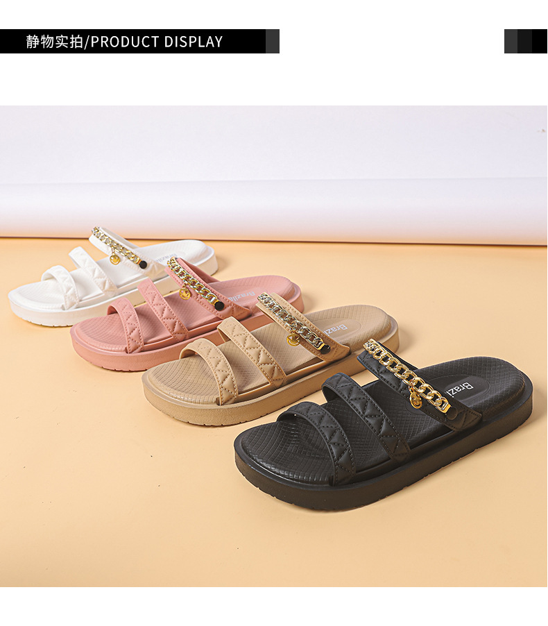 Women Fashion Slippers and Sandals Summer Girls PVC EVA Causal Flat Shoes