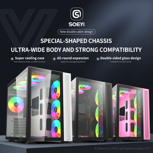 SOEYI Bộ Tản Nhiệt Nhiều Luồng Khí Màu Đen Trắng Hồng 4000D Ốp Máy Tính PC ATX Tháp Giữa Kính Cường Lực Làm Mát Chất Lỏng 360Mm <span class=keywords><strong>280Mm</strong></span> - Product Image 4