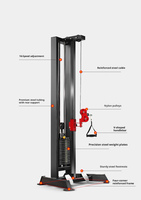 Nouvelle Machine Commerciale de Pulldown Latéral Améliorée, en Acier Robuste, avec Pile de Poids de 70 kg, Cage de Musculation et 16 Niveaux de Hauteur Réglables pour le Fitness