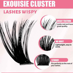 Extensions de cils DIY 580 pièces 30D 60D 100D, kit de cils en bouquets individuels avec outils pour un look naturel - Product Image 3