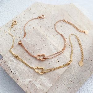 Joyería de Moda Xinfly, Pulsera de Doble Cadena de Oro Real de 18K con Diamantes Naturales para Damas - Product Image 5