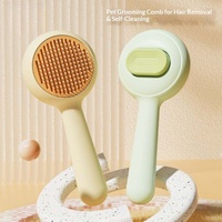 Brosse et peigne multifonctionnels écologiques portables et confortables pour enlever les poils d'animaux, en acier inoxydable, auto-nettoyants pour chats et chiens