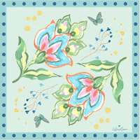 Tapis de jeu de mahjong Chinoiserie bleu et blanc, antidérapant, carré, motif floral violet et pot de gingembre