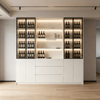 En stock, meuble bar de style continental, finition lisse, meuble de luxe pour le salon, présentoir à vin