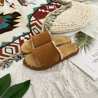 Vente en gros de pantoufles en peau de mouton double face d'Australie chaussures en fourrure d'agneau pour femmes pantoufles en fourrure véritable 2025 pantoufles de maison